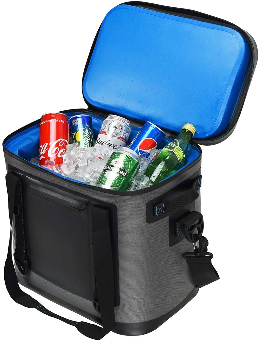 30-Can 21 QT Insulated Soft-Sided Cooler Bag, Dark Grey