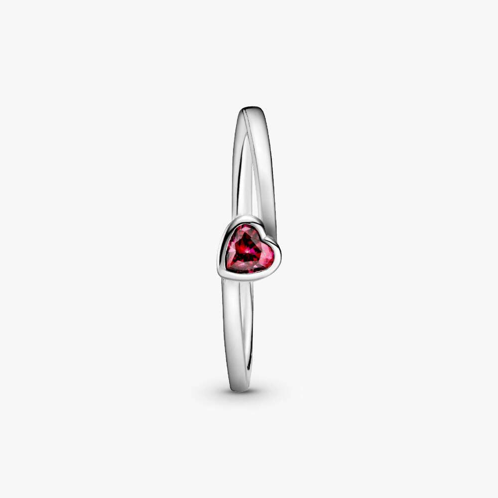FINAL SALE - Red Tilted Heart Solitaire Ring