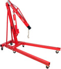 Dragway Tools 2 Ton Folding Hydraulic Engine Hoist With 6 Fully Rotating Caster Wheels
