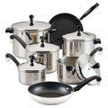 Farberware Classic Stainless Steel Cookware Set, 15-Piece, Silver - 50049