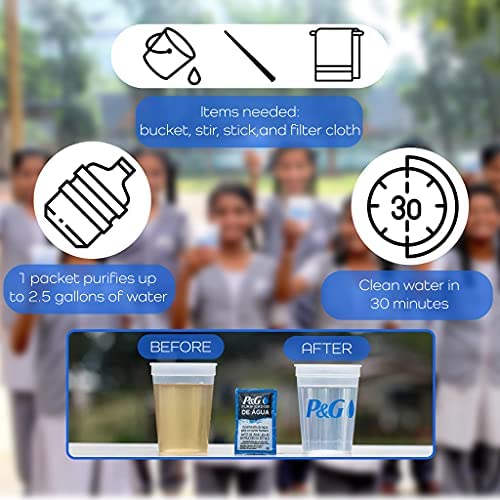 P&G Purifier of Water Portable Water Purifier Packets, Box of 240 Packets - P&GPW240
