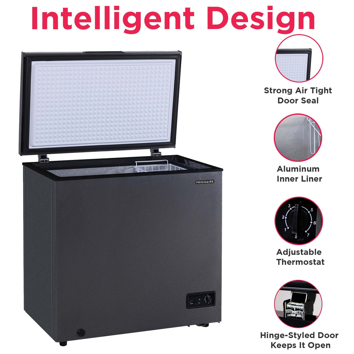 Frigidaire Chest Freezer, 5.0 Cu. Ft., Black Granite Design