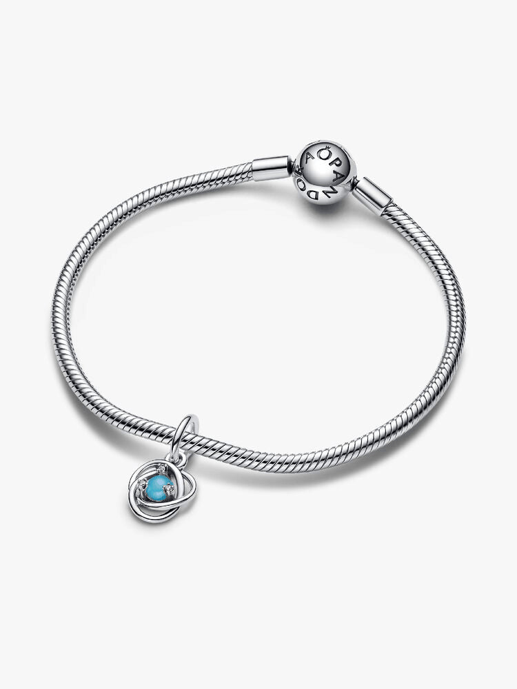 Turquoise Blue Eternity Circle Dangle Charm