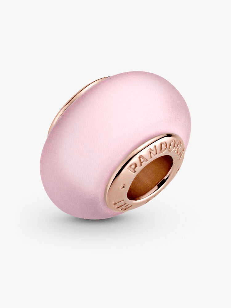 Matte Pink Murano Glass Charm