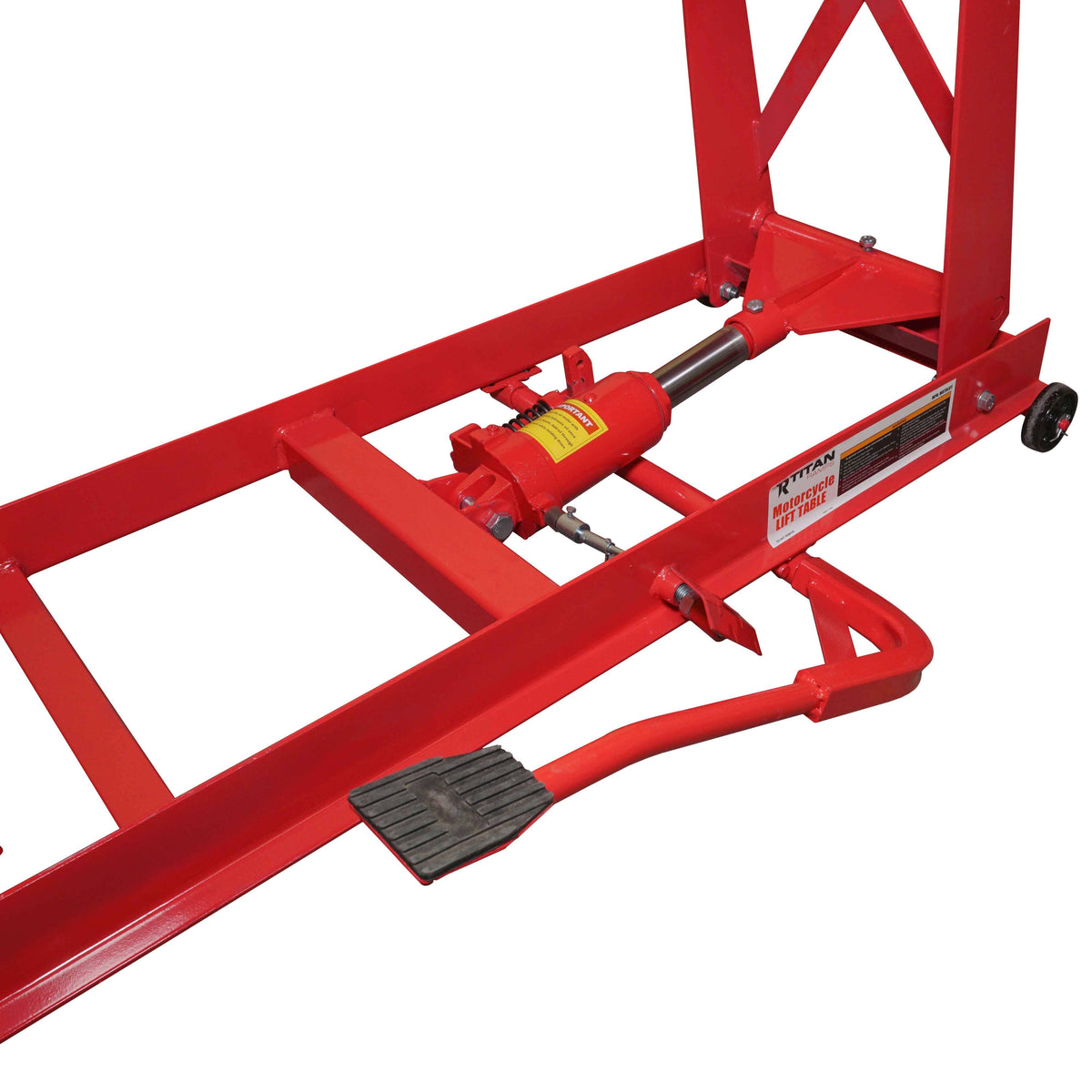 Hydraulic Motorcycle Lift Table 1,000 lb, 86.5 x 26.75 in Platform, 195mm-835mm Height, 26 in Ramp