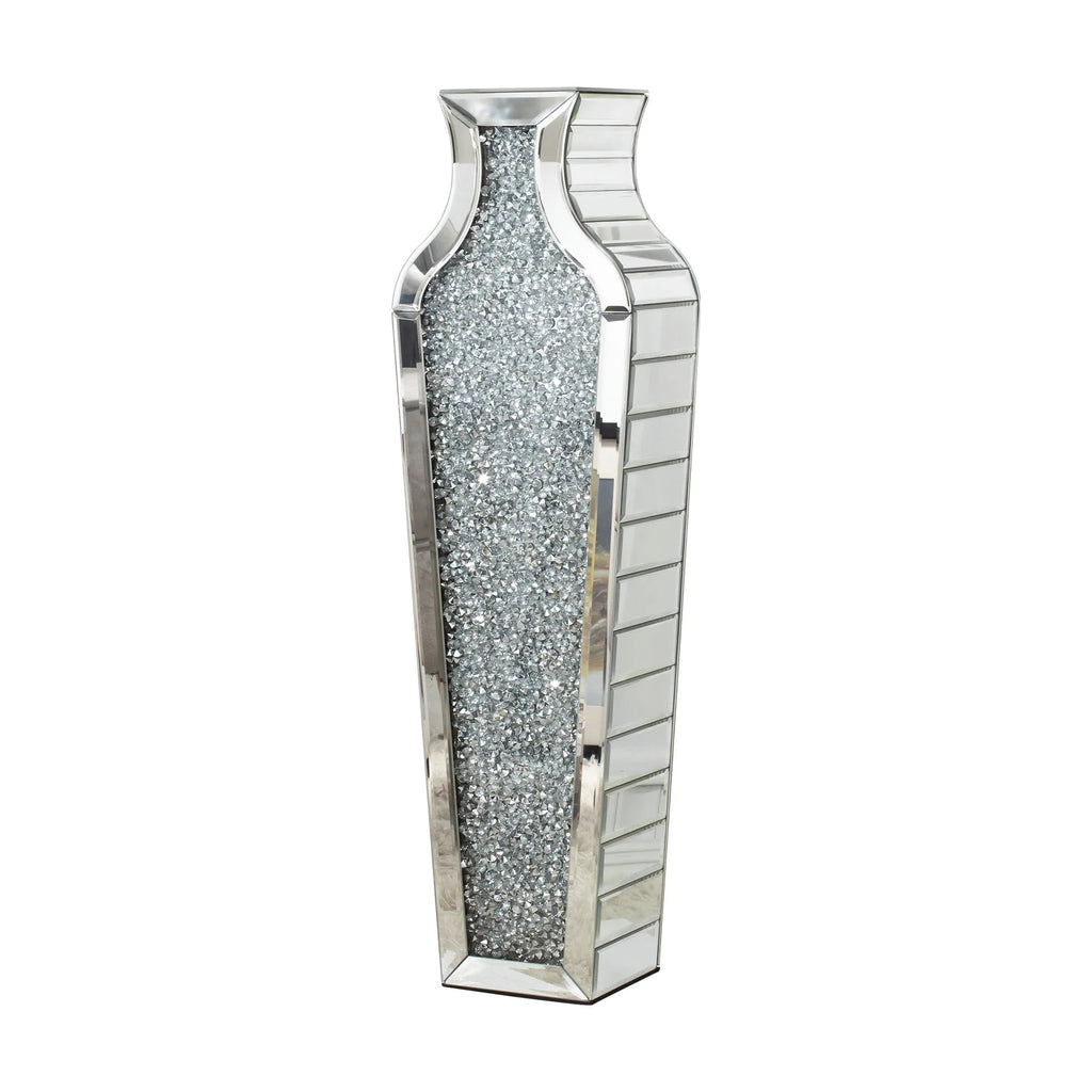 Crushed Diamond Floor Vase, Glass And MDF - 26.8 in, 36 in, 43 in