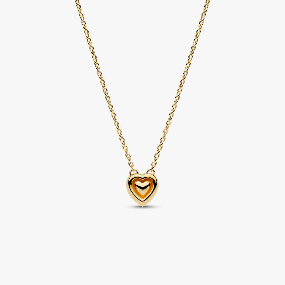 Engravable Heart Halo Collier Necklace
