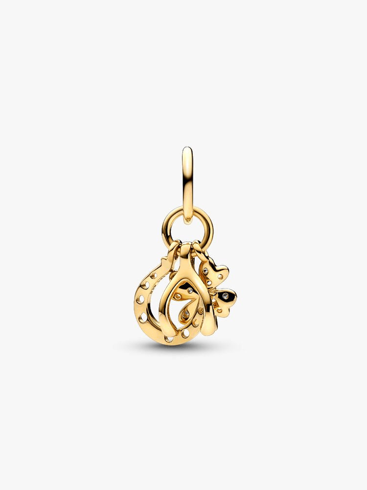 Lucky Clover, Wishbone & Horseshoe Dangle Charm