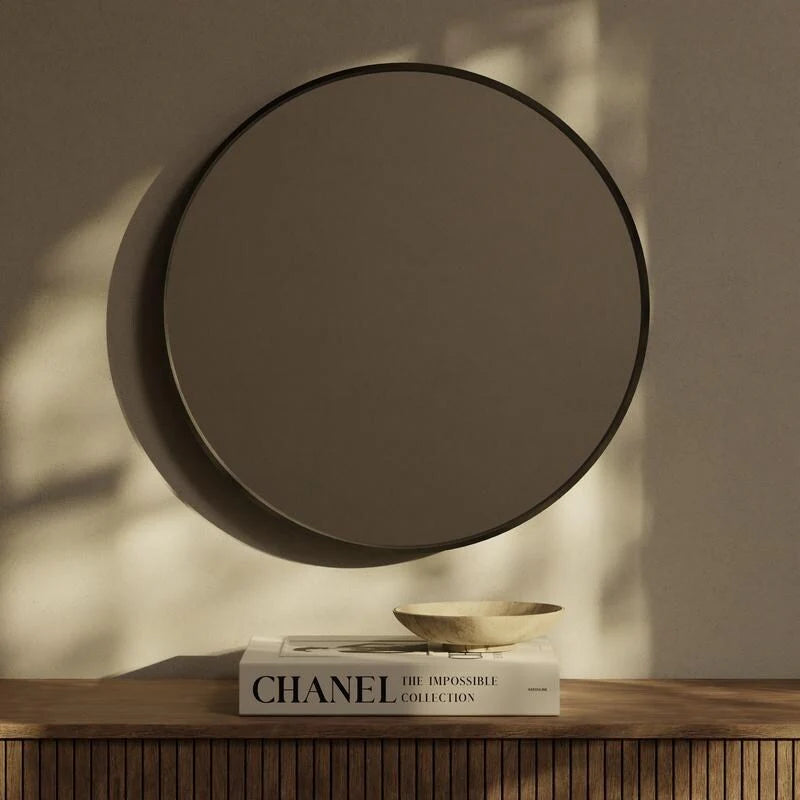 Classic Farmhouse Round Wooden Frame Wall Mirror - 24-inches, 28-inches, 32-inches
