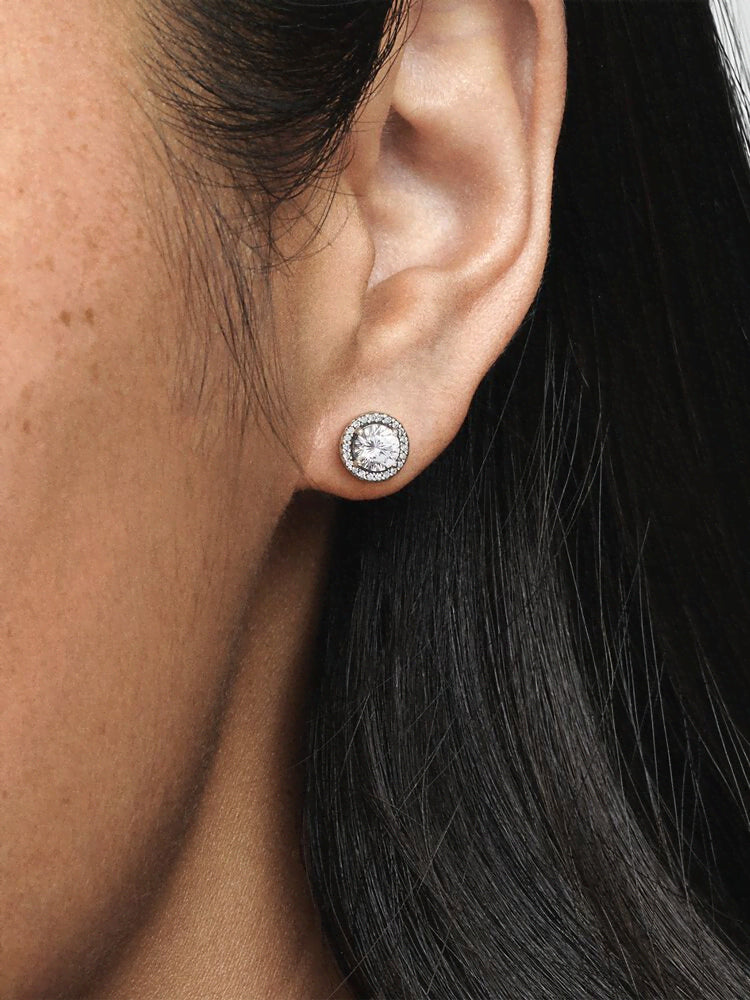 Round Sparkle Stud Earrings