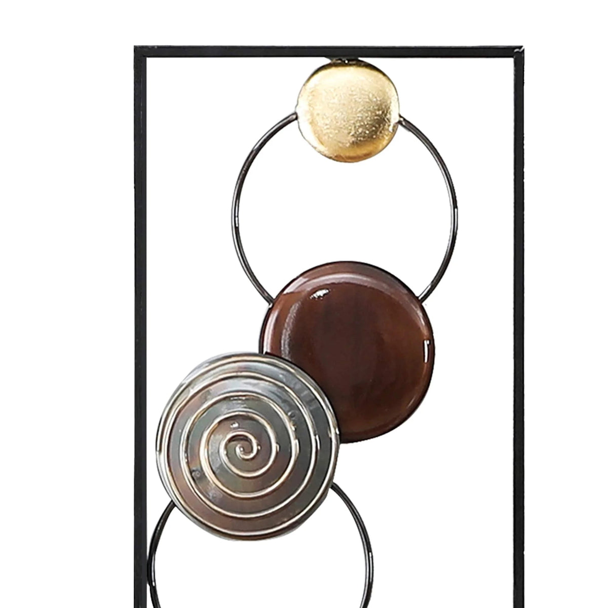 Metal Wall Decor Set, Gold And Brown, 2 Panels, 36.1 in H x 11.8 in W x 1.4 in D