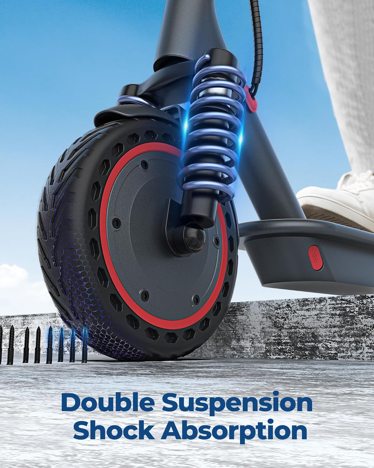 Electric Scooter 350W/500W Motor, 8.5/10 Solid Tires, 19/22 Mph, 28/21/12 Miles Range