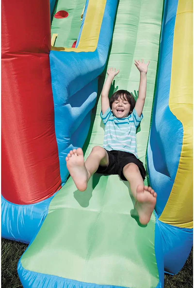 Little Tikes Giant Inflatable Bounce Slide Outdoor Play Center - Blue Or Green
