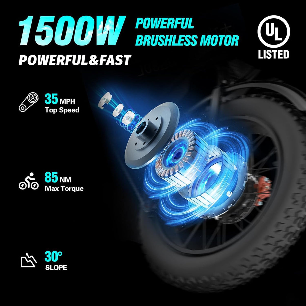 Electric Bike 2000W 37Mph 20in Fat Tires - Q20