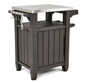 Keter Unity Outdoor Storage Table And Cabinet, 40 Gallons, Espresso Brown