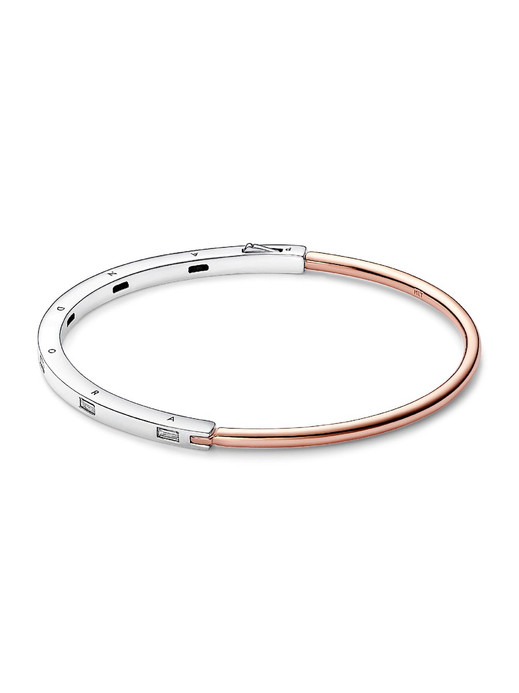 Pandora Signature Two-tone I-D Pavé Bangle