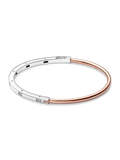 Pandora Signature Two-tone I-D Pavé Bangle