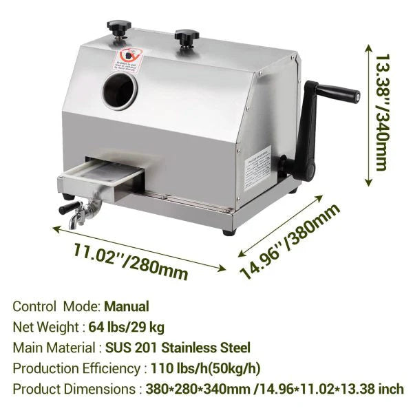 Manual Sugar Cane Juicer Press With 3 Stainless Steel Drums And 2.4-inch Inlet - tyhKjrfgqYNcnM4UXaMknwJZFFU4O