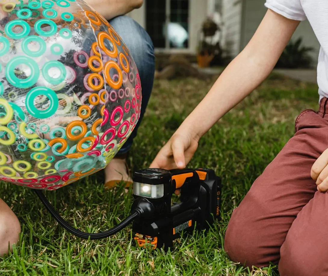Worx 20V MAX Cordless Multi-Function Air Pump Inflator, Black - 1 x 2.0aH Battery and 1 x Charger Included