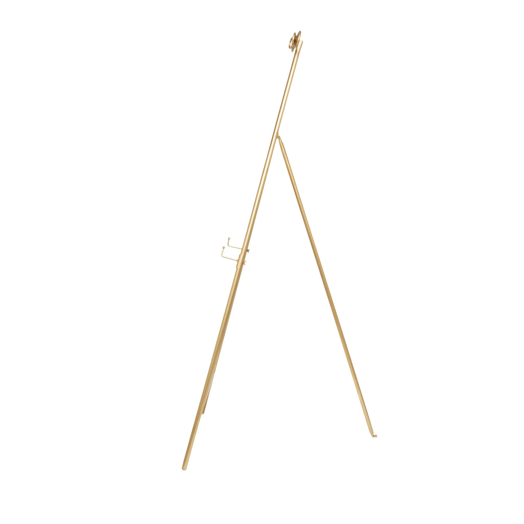 Adjustable 3-Tier Metal Display Stand Gold Floor Easel