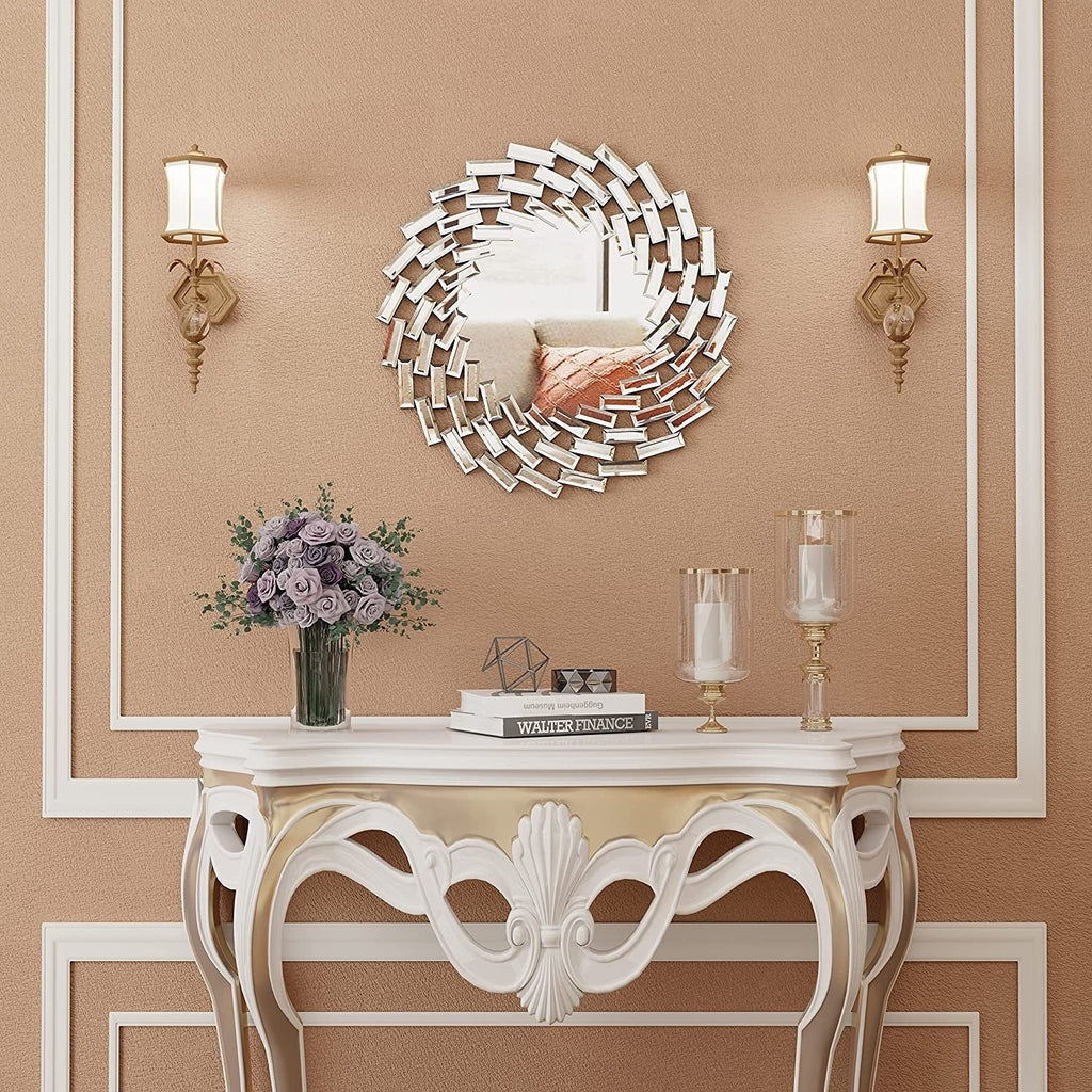 Round Spiral Sunburst Decorative Wall Mirror