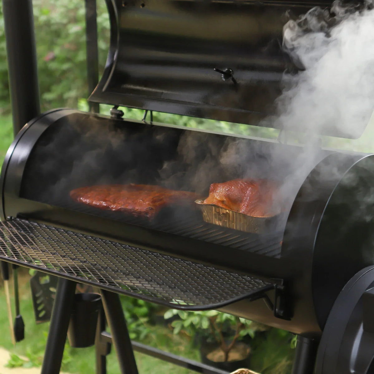 941 Sq. In. Charcoal Grill With Offset Smoker - Black