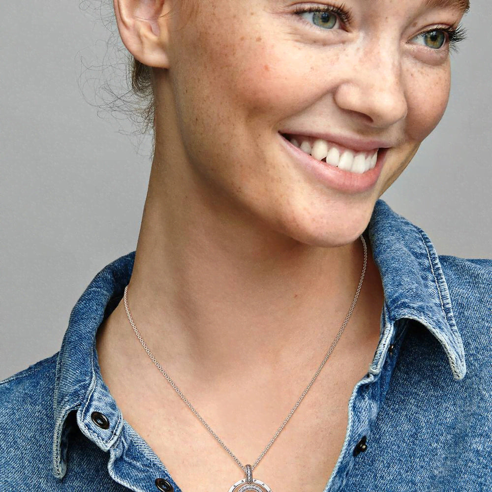 FINAL SALE - Pandora Signature Pavé & Beads Pendant & Necklace