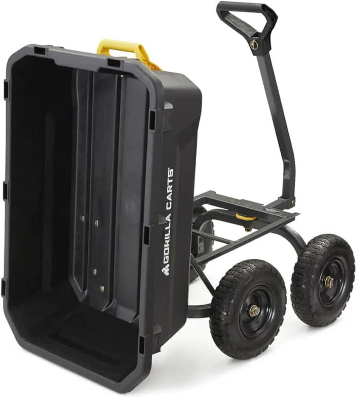 Poly Dump Garden Cart With No-Flat Tires, 7 Cubic Feet, 1200-Pound Capacity, Black - 7GCG-NF