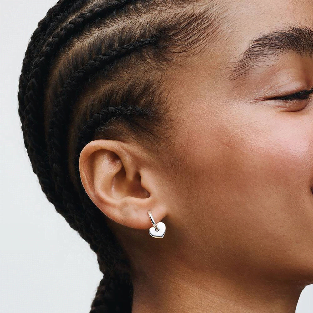 Heart Open Hoop Earrings