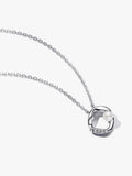 Organically Shaped Pavé Circle & Treated Freshwater Cultured Pearl Collier Necklace