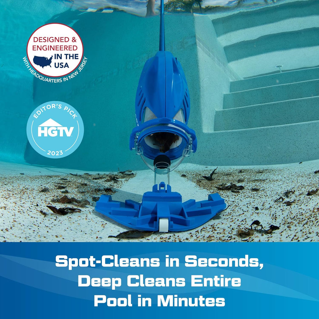 Pool Blaster Handheld Cordless Pool Vacuum, Blue And White - Max 30000ML