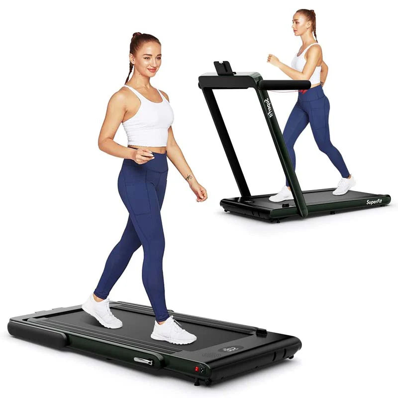 GYMAX 2-in-1 Folding Under Desk Treadmill With Speaker, App And Remote Control - 2.5HP