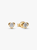 Pandora Talisman 14k Gold Lab-grown Diamond Heart Earrings