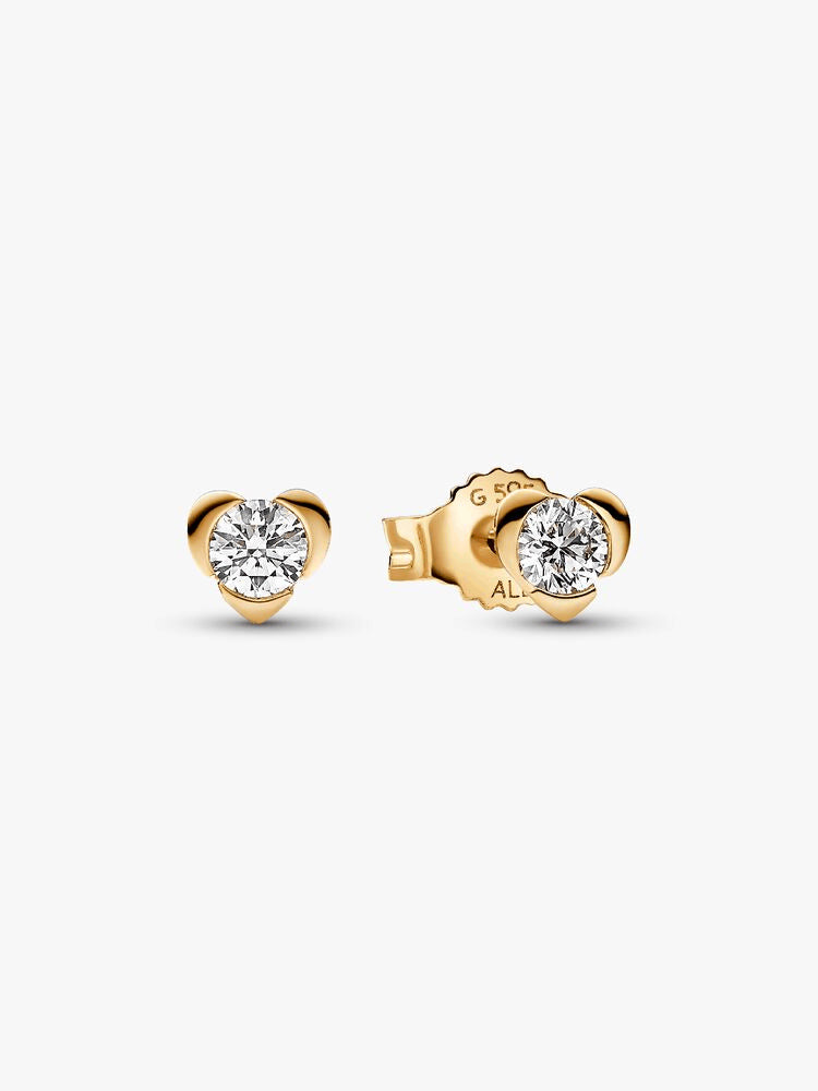 Pandora Talisman 14k Gold Lab-grown Diamond Heart Earrings