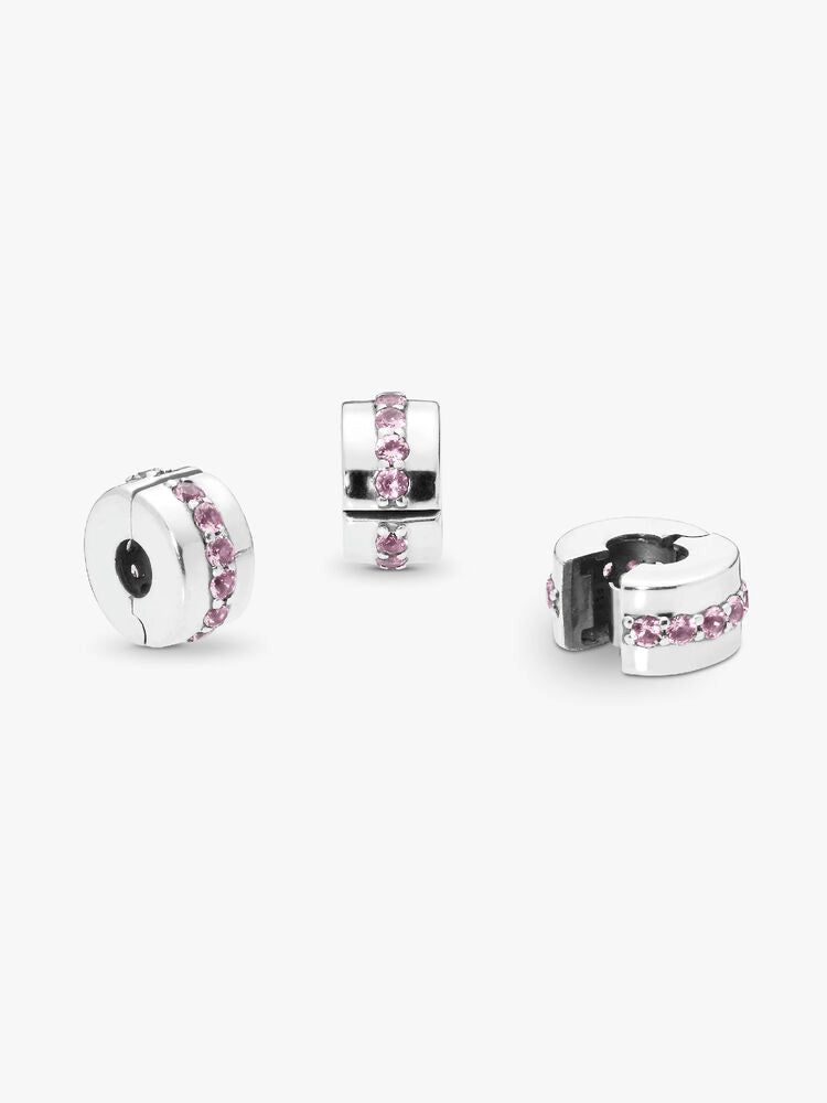 Pink Sparkling Row Clip Charm