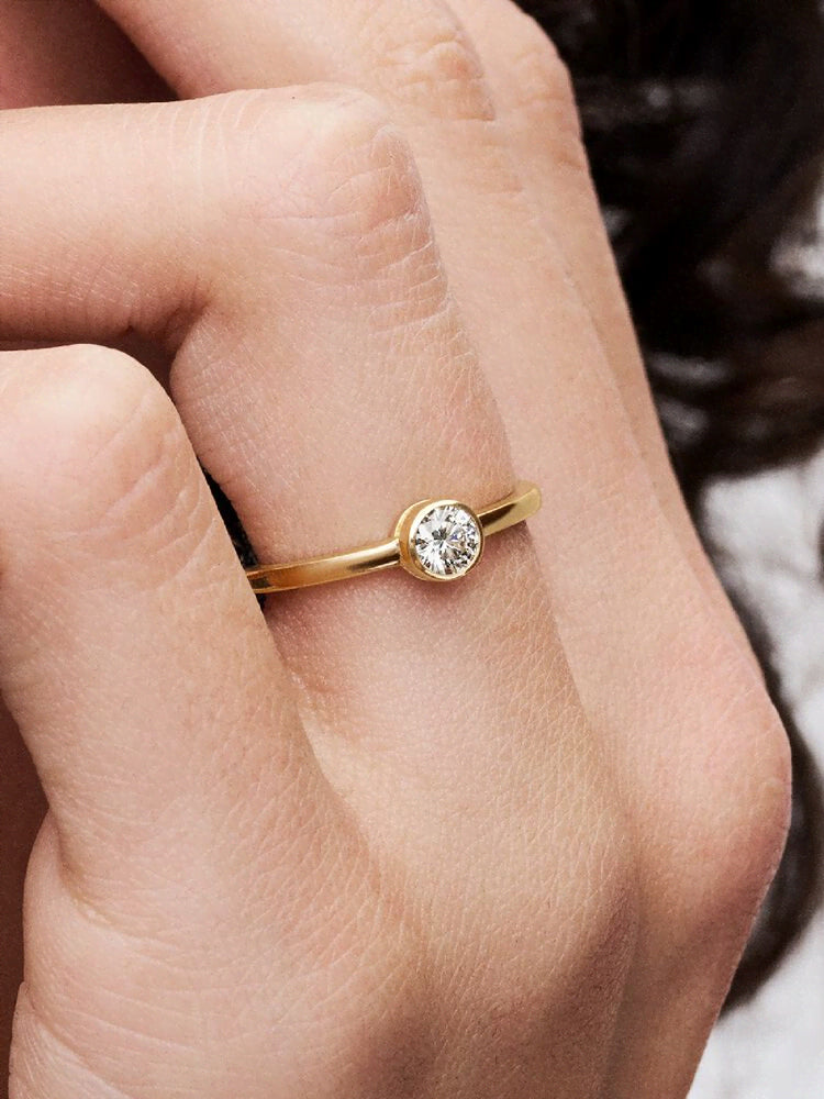 Pandora Era Bezel 14k Gold Lab-grown Diamond Ring