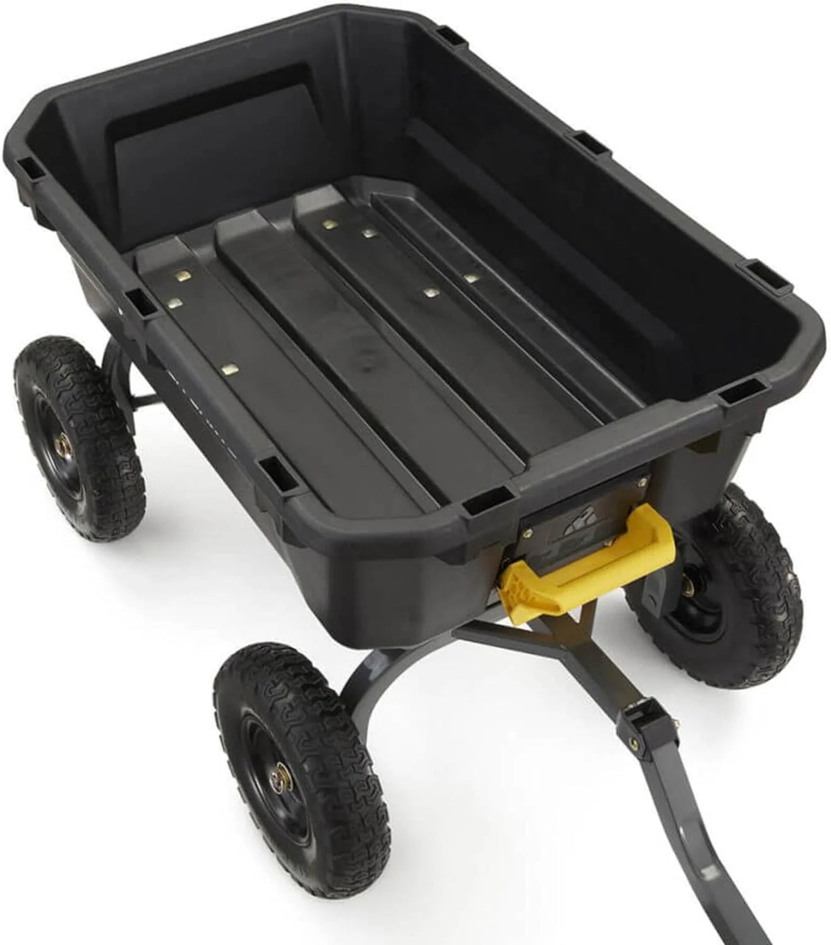 Poly Dump Garden Cart With No-Flat Tires, 7 Cubic Feet, 1200-Pound Capacity, Black - 7GCG-NF