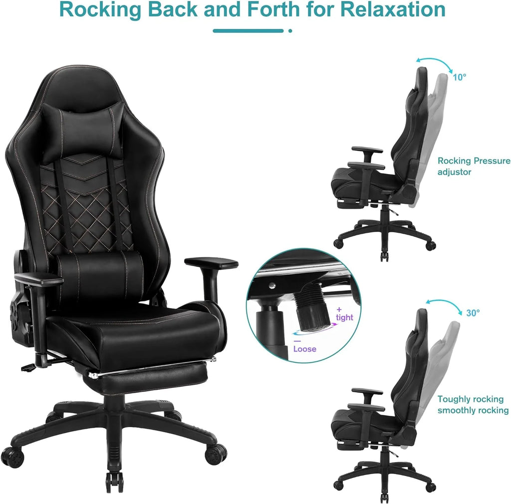 Blue Whale PU Leather Big And Tall Ergonomic Office Gaming Chair, 350 Pounds - B0BTCQ3VVW
