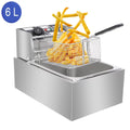 ZOKOP Countertop Electric Deep Fryer 6.3QT/6L Stainless Steel, 2500W