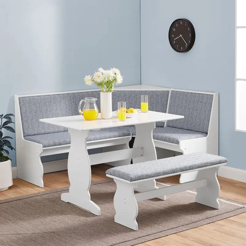Hannah Breakfast Nook 3-Piece Dining Set With Corner Bench