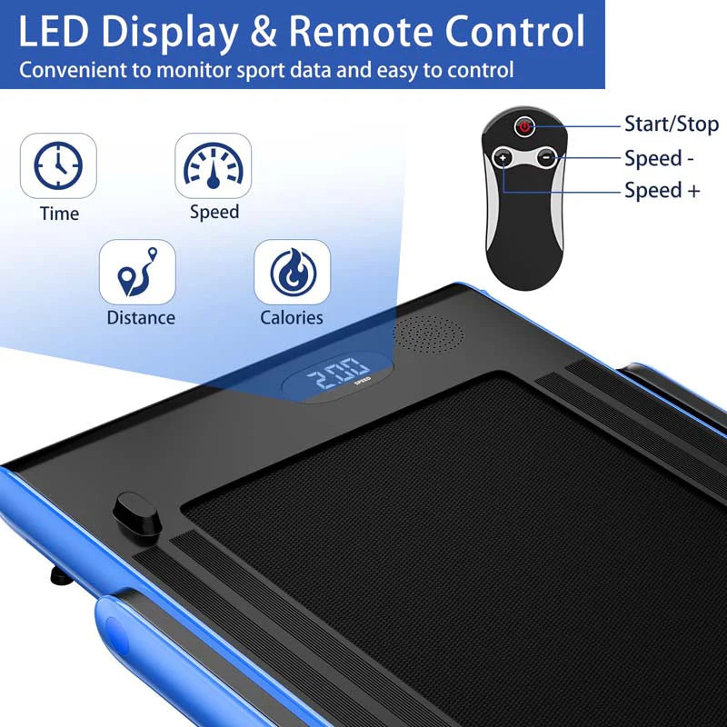 GYMAX 2-in-1 Folding Under Desk Treadmill With Speaker, App And Remote Control - 2.5HP