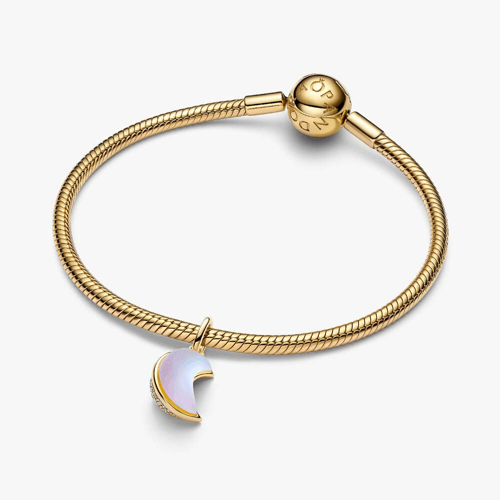 Sparkling Crescent Moon Dangle Charm