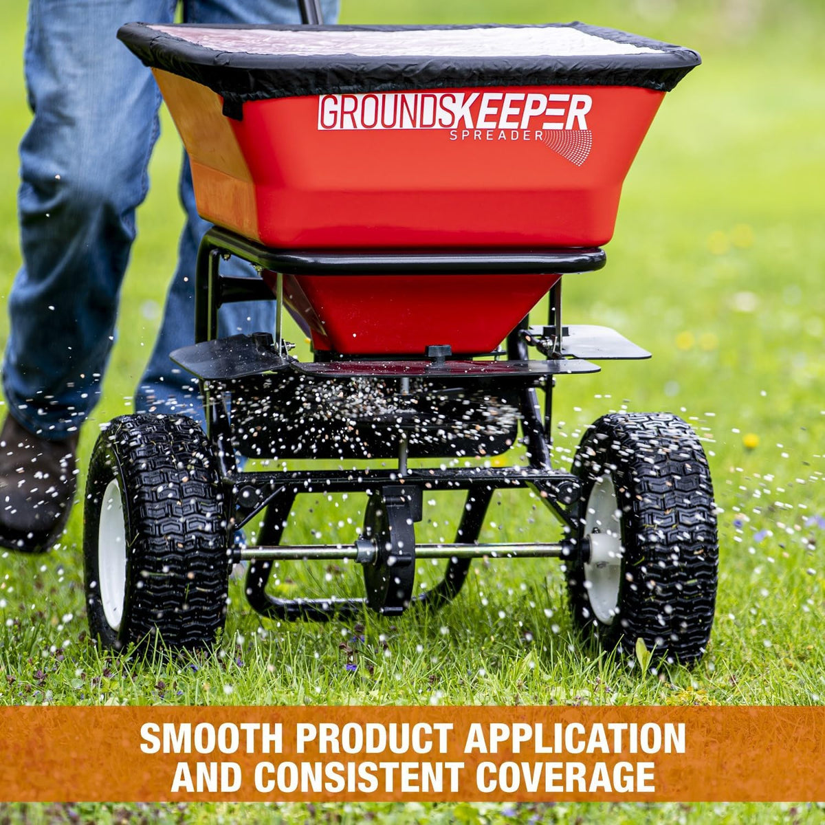 Buyers Products Company Walk-Behind Push Spreader, 100 Pound Capacity - 3039632R