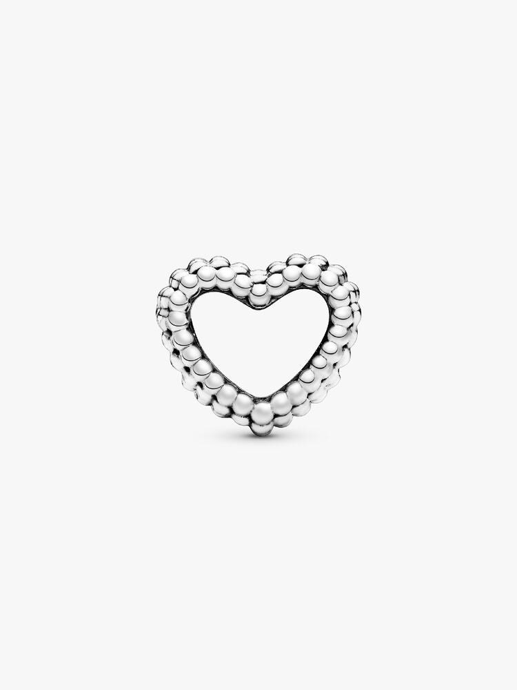 Beaded Open Heart Charm