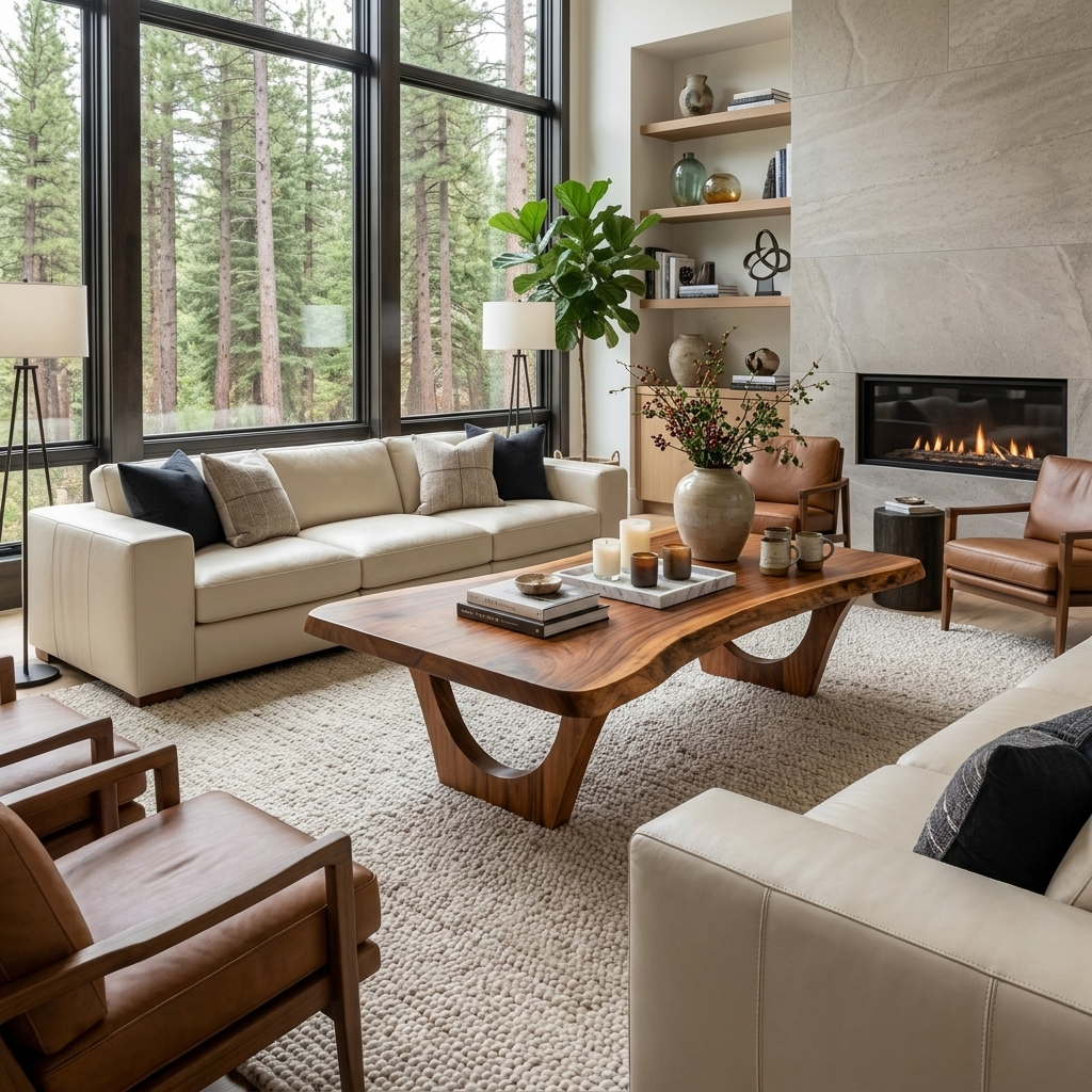 Contemporary Coffee Table Live Edge Design For Living Room