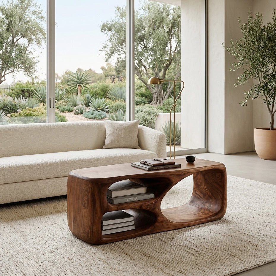 Contemporary Coffee Table With Built In Storage For Living Room