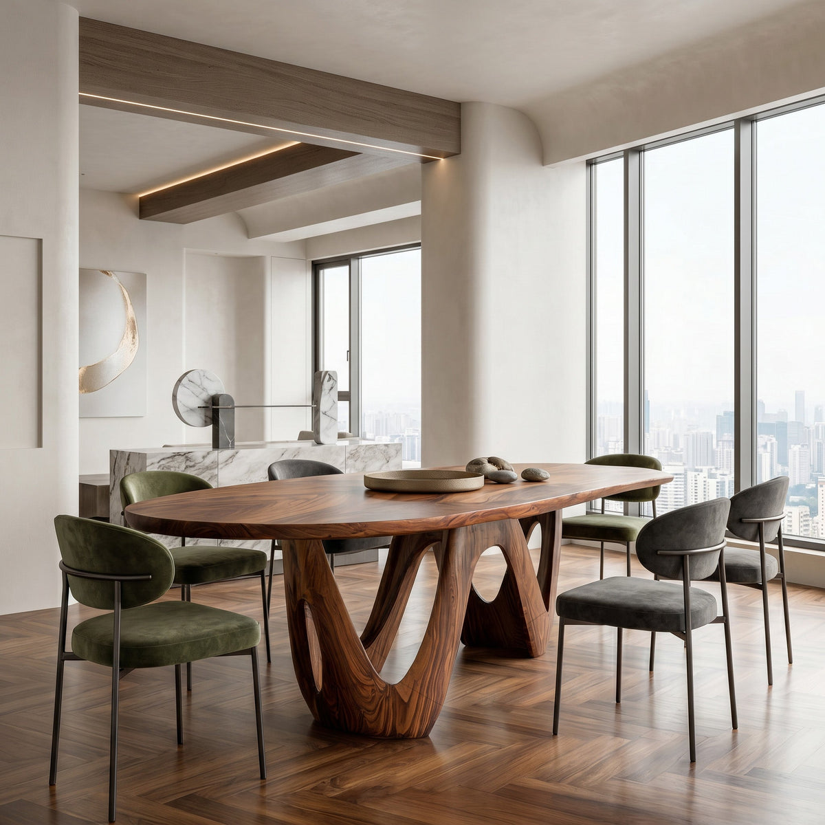Artistic W-shape Leg Dining Table For Contemporary Dining Room