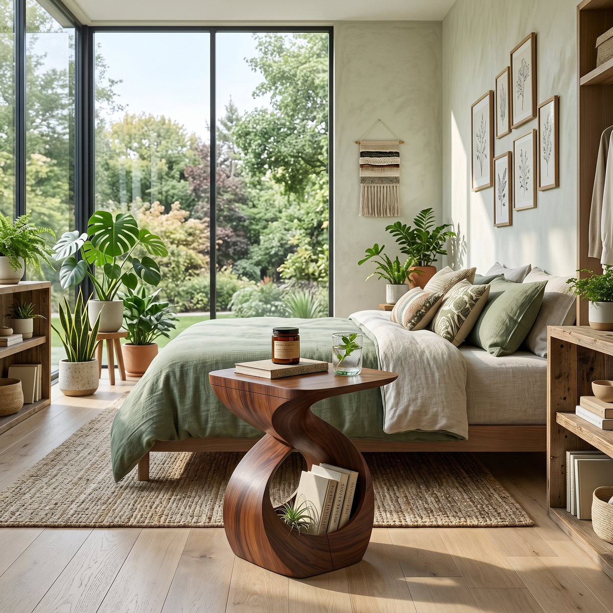 Contemporary Curved End Table For Apartment Interior Design