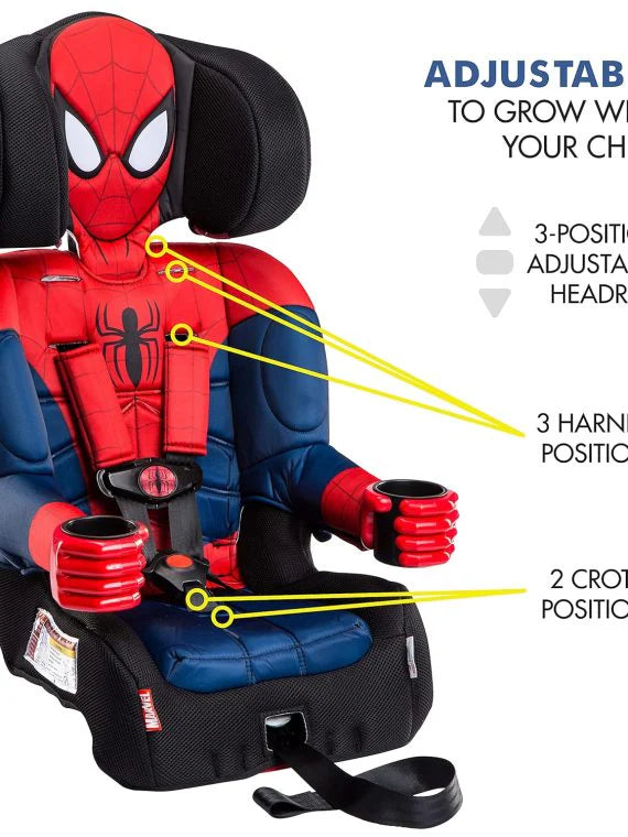 KidsEmbrace Marvel Spider-Man 2-in-1 Forward-Facing Booster Car Seat, 22-65 lbs/40-100 lbs