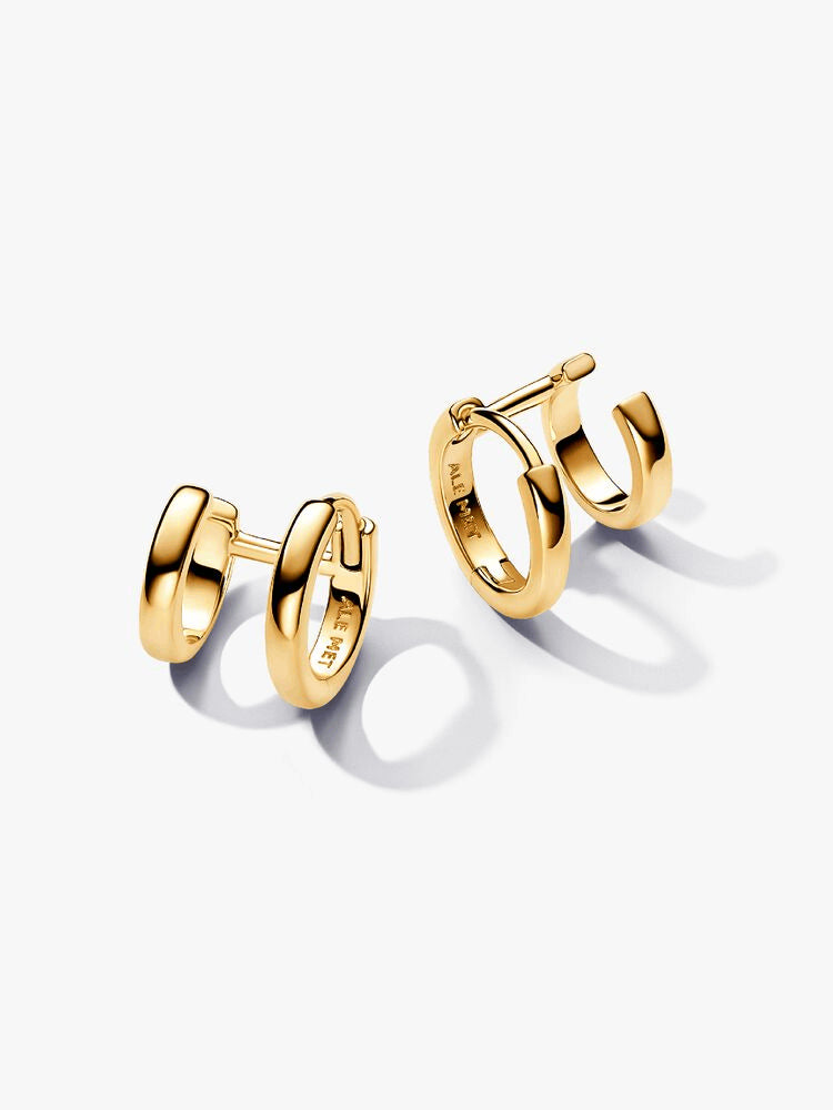 Double Huggie Hoop Earrings
